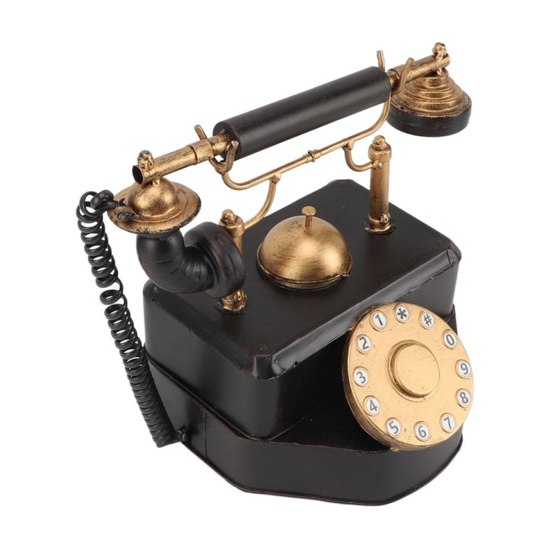 Retro Rotary Phone: 26x17x22cm Iron Art Material - Unique Vintage Nostalgic Design Vintage Rotary Telephone for Home Bar Cafe Decor & Movie Stage Props - Image 5