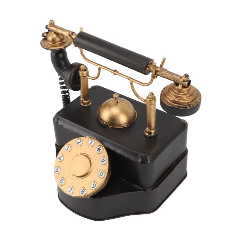 Retro Rotary Phone: 26x17x22cm Iron Art Material - Unique Vintage Nostalgic Design Vintage Rotary Telephone for Home Bar Cafe Decor & Movie Stage Props - Image 3