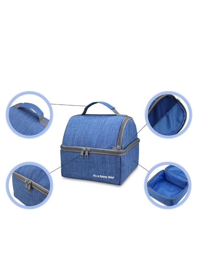 i diD Lunch Box Stainless Steel With Jar, Spoon and Bag, BPA FREE - Image 2