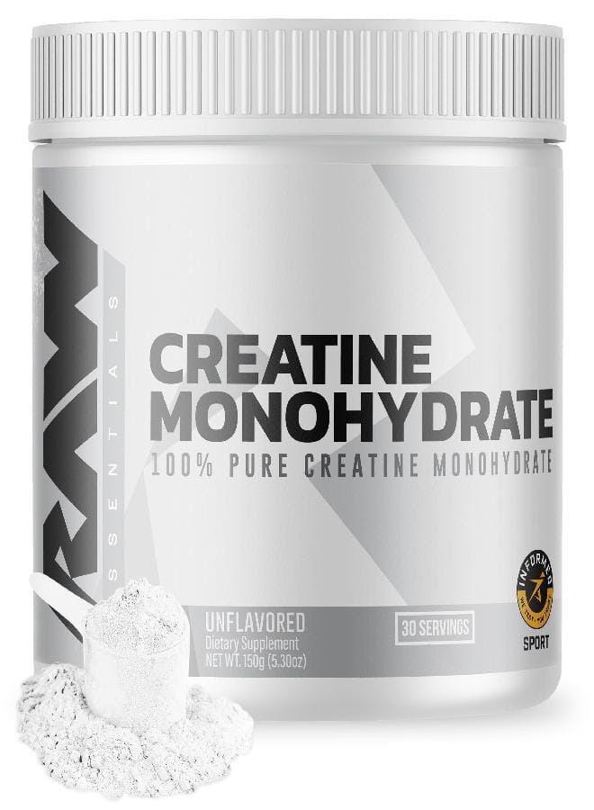 RAW Nutrition Creatine Monohydrate Powder, Unflavored (30 Servings) - Micronized Creatine Monohydrate Supplement for Workout Performance, Build Muscle & Strength - Creatine Powder for Men & Women - Image 1