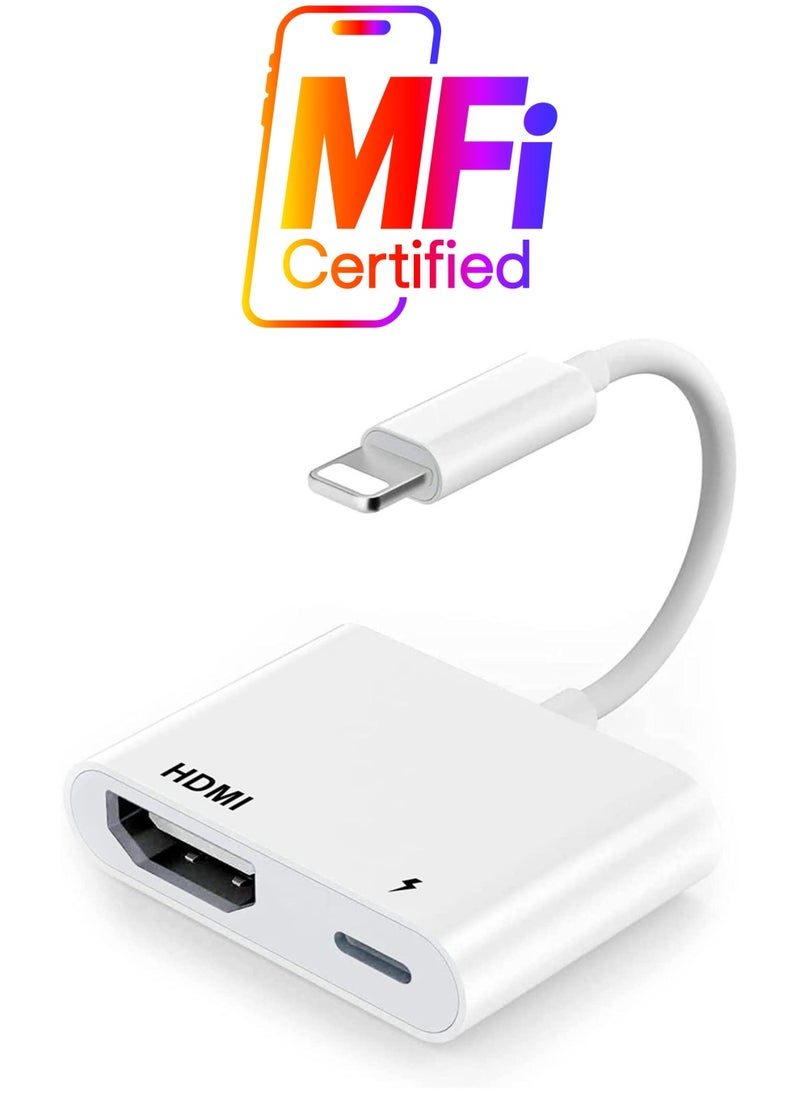 ELTRAZONE Adapter for iPhone to TV,iPad to HDMI,1080P HD Digital AV Adapter(No Need Power) Video & Audio Sync Screen Connector Compatibility with iPhone 14/13/12/11/X/8  - Image 1