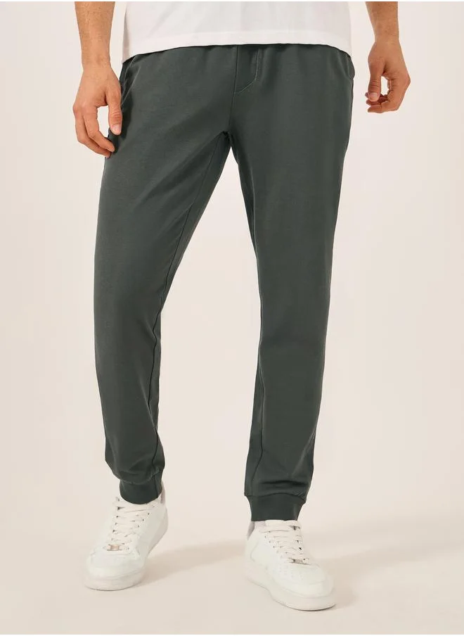 Styli Styli Mid Rise Slim Fit Rib Cuffed Joggers