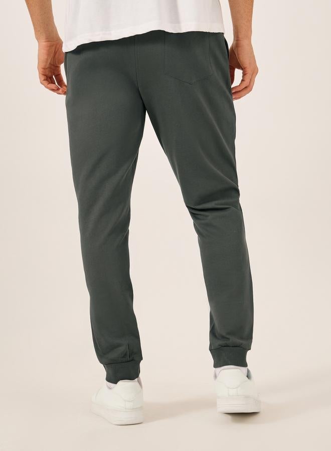 Styli Mid Rise Slim Fit Rib Cuffed Joggers - Image 4