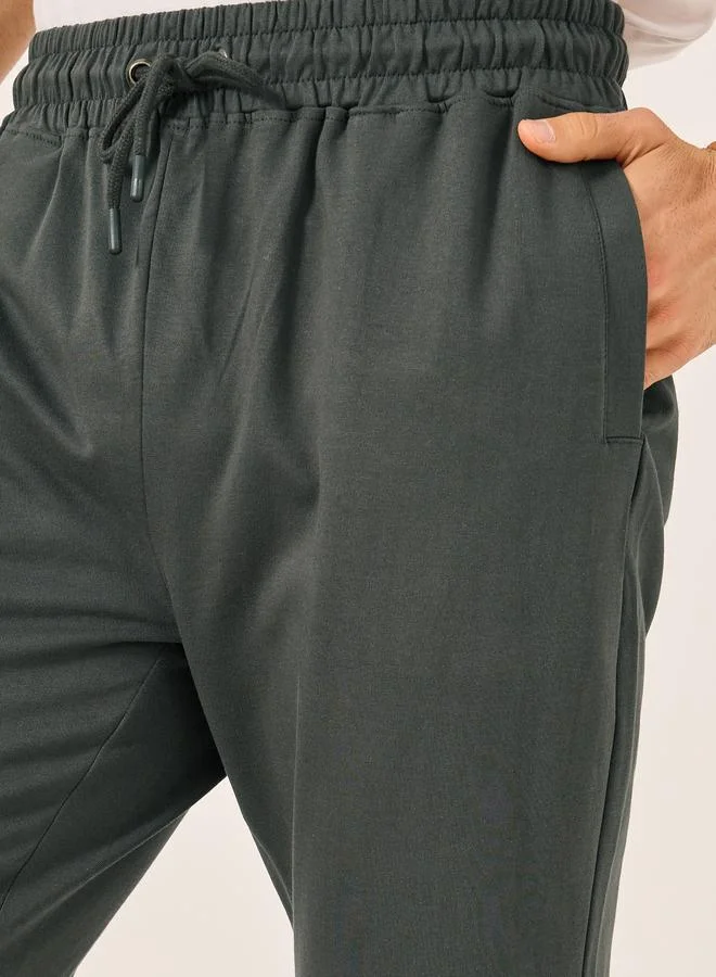 Styli Styli Mid Rise Slim Fit Rib Cuffed Joggers