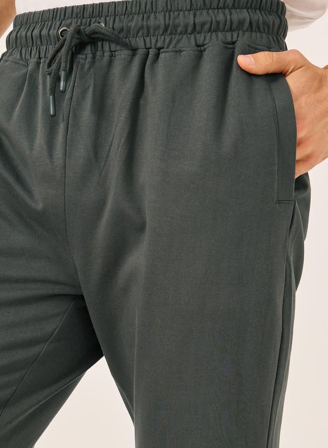 Styli Mid Rise Slim Fit Rib Cuffed Joggers - Image 3