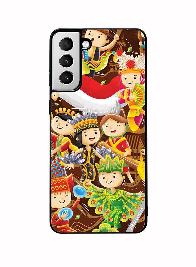 VR CREATIVE Protective Case Cover For Samsung Galaxy S22 Plus 5G Indonesian Cartoon Design Multicolour - Image 1