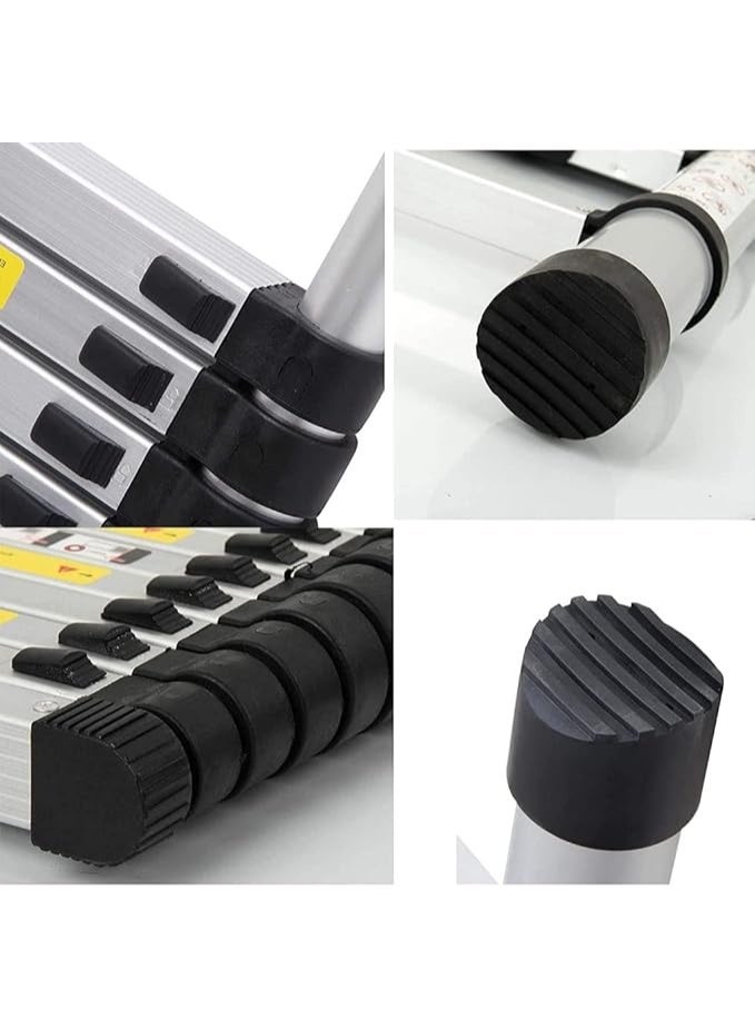 Aluminum Telescopic Ladder 2.6m – Extendable Folding Loft Ladder – EN131 Certified – Durable & Portable Ladder with 150kg Load Resistance - Image 2