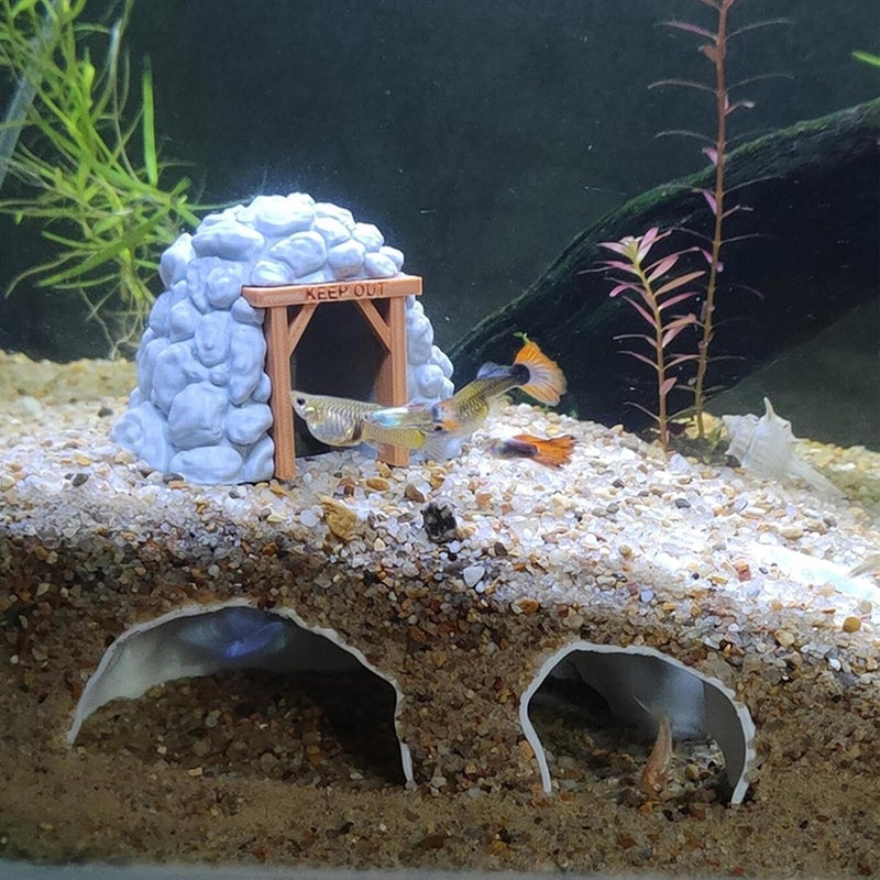 Fish Cave for Aquarium | Shrimp Breeding Hideaway Shelter - Aquarium Underground Tunnel | for Betta Guppy Cory Small Cichlid Catfish Hiding Reptile Hermit Crab Terrarium Refuge - Image 2