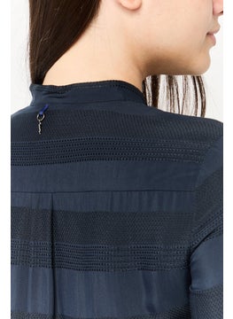 Harmont & Blaine Women Crew Neck Long Sleeves Stripe Shirt, Navy  - Image 3