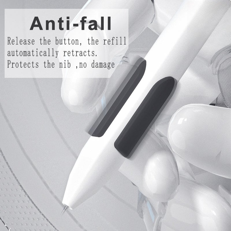 NBX Quick-drying Retractable Gel Pen Anti-fall Pinch 0.5mm Fine Point with 2 Extra Refills Stationery Journaling Note Taking Pens for Students Teachers Shorthand Reporters Office School Supplies - Image 4