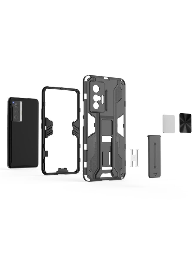 جرين تايجر لـ vivo X70 Supersonic PC + حافظة واقية مقاومة للصدمات من مادة TPU مع حامل (أخضر) - Image 3