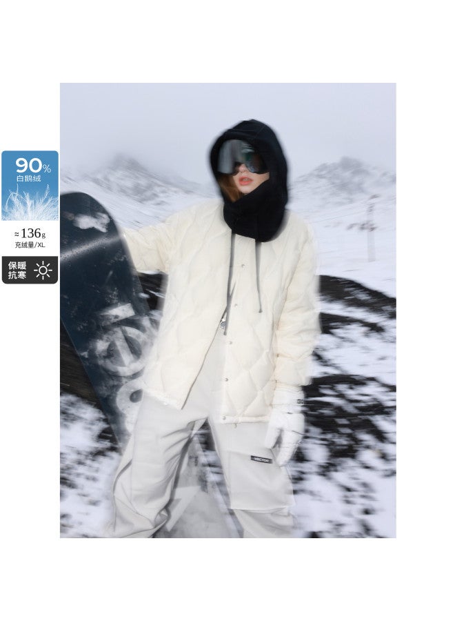 Three colors 24 Winter Down Jacket Baseball Collar Down Jacket Loose Casual Jacket - Image 2