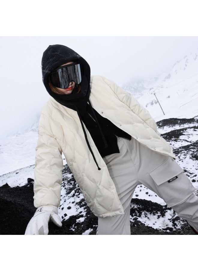 Three colors 24 Winter Down Jacket Baseball Collar Down Jacket Loose Casual Jacket - Image 3
