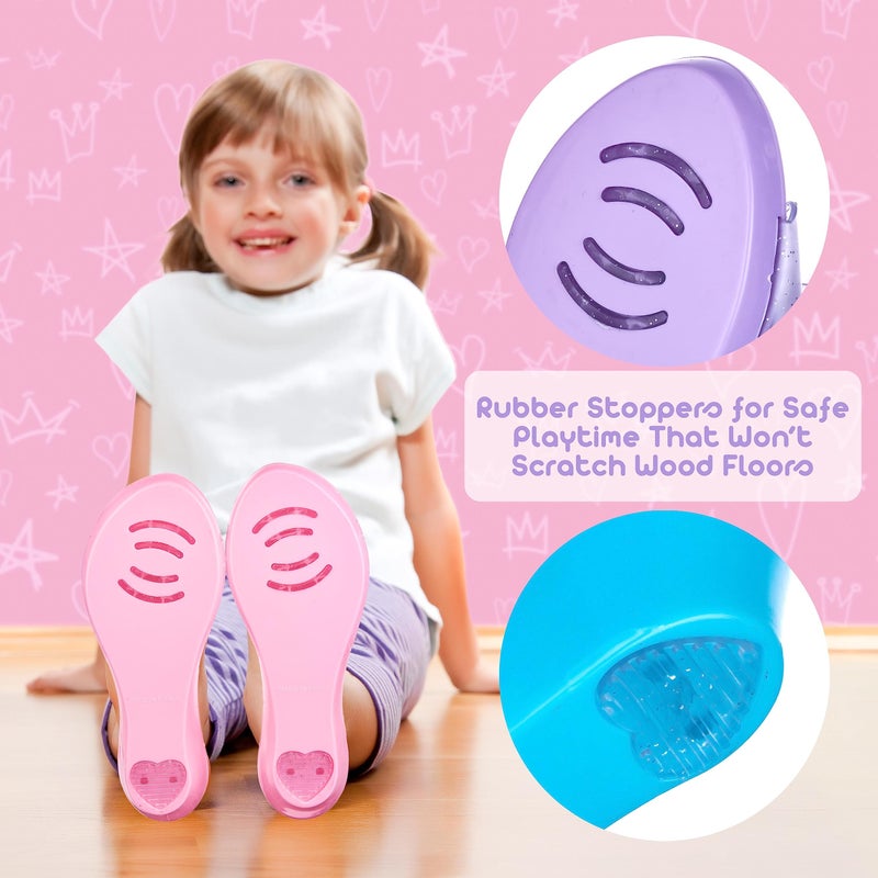 PRINCESS EXPRESSIONS 3-Pack Princess Shoe Set - Dress Up Royalty Kids Wedge Heels Slip On Shoes - Pastel Colored Princess Dress Up Shoes, Pretend Play Wedge Heels For Kids - Fits Toddler Size 7-10 - Image 3