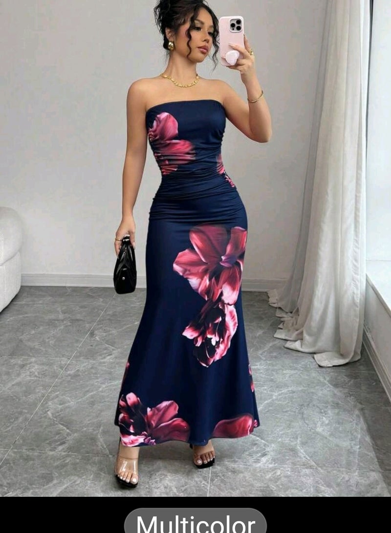 SHEIN  Women Elegant Floral Print Dress