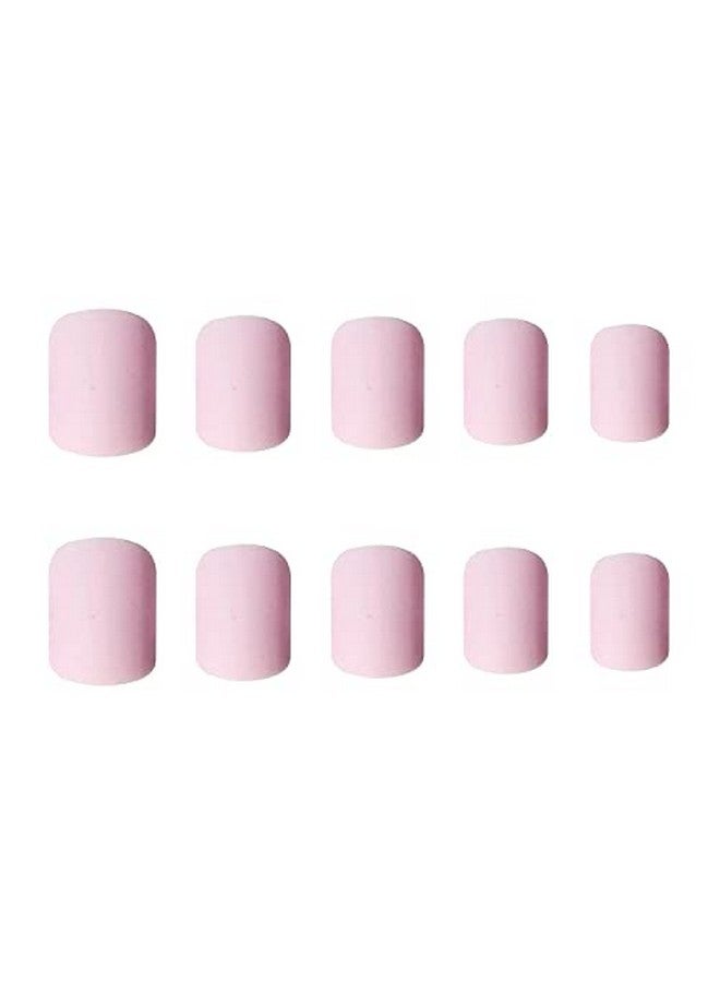 KLOSS BEAUTY Matt Pink Short Square Nails Set Of 24 Reusable Uv Treated Gel Finished Presson Nails With Matt Finish (Pink) - Image 3