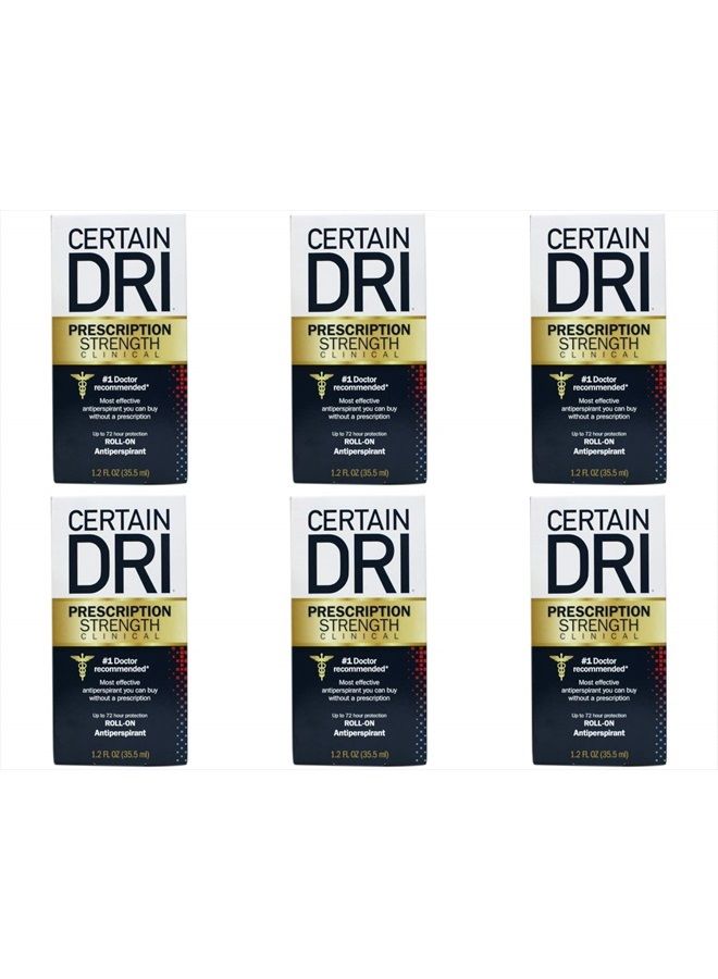 CERTAIN DRI CERTAIN DRI Prescription Strength Clinical Antiperspirant Roll-On 1.20 oz (Pack of 6)  - Image 1