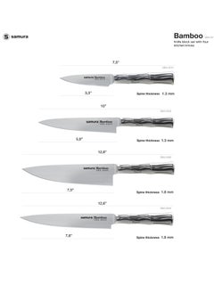 Samura Samura Kitchen Knives Set of 4 | Paring Knife, Utility Knife, Slicing Knife, Chef's Knife | AUS-8 Steel Manganese Blade | Polypropylene Handle | Lightweight | Professional Grade | Precision Cutting  - Image 4