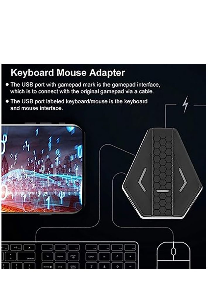 Y&D USB Keyboard and Mouse Adapter Converter for X-360/X-1/for PS3/for PS4/for N-Switch Game Console Gamepad(Black)  - Image 4