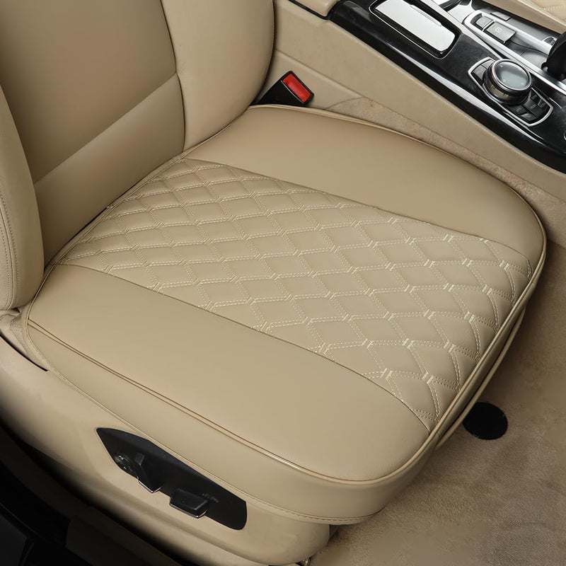Black Panther PU Car Seat Cover Front Bottom Seat Protector Compatible with 95 VehiclesAntiSlip Full Wrapping Bottom W 2126D 20861PieceDark Beige