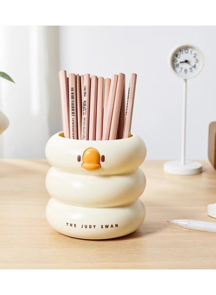 Generic Cream Color Pencil Holder, Table Storage, For Children, Students, and Also Can Used in Office, Tidy Your Desk  - Image 3