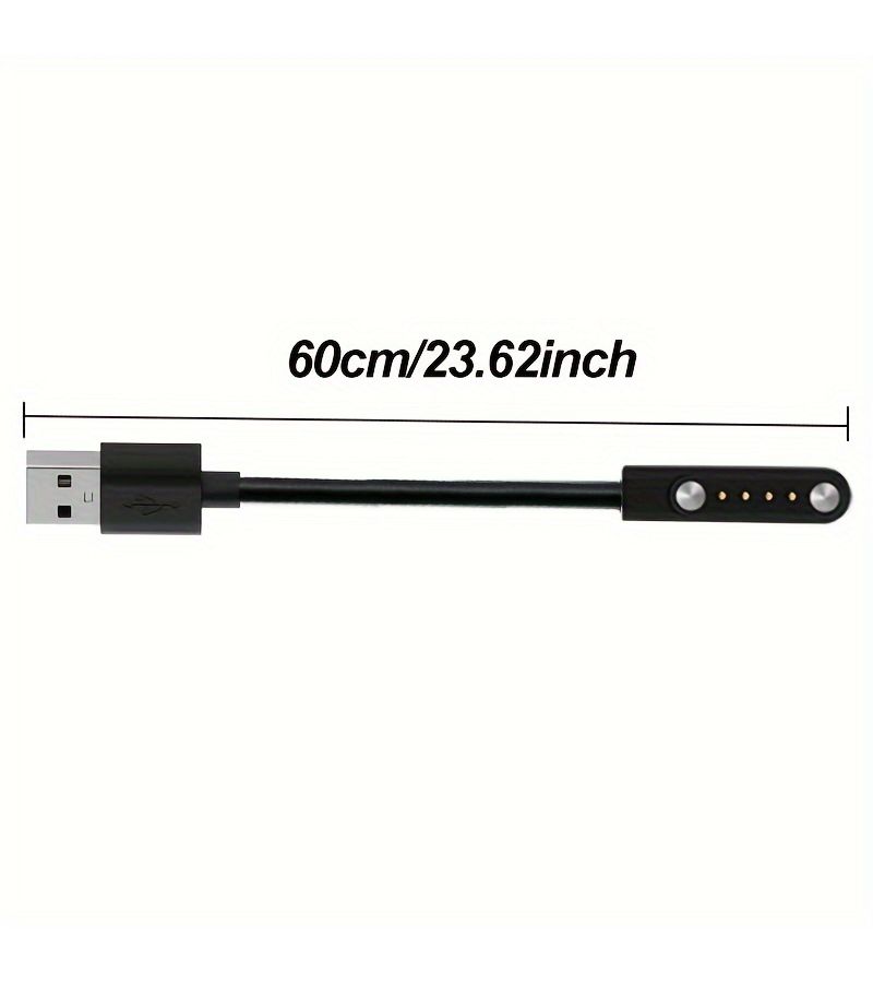4 Pin USB Data Charging Cable Magnetic Charger Smart Watch Black - Image 2