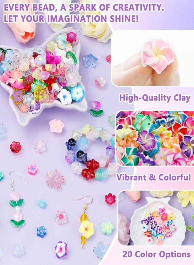 FIVEIZERO 80PCS Clay Plumeria Flower Beads, 20 Colors Hawaiian Polymer Floral Bead Charms for Bracelets, Necklaces & DIY Jewelry Making Crafts - Image 3