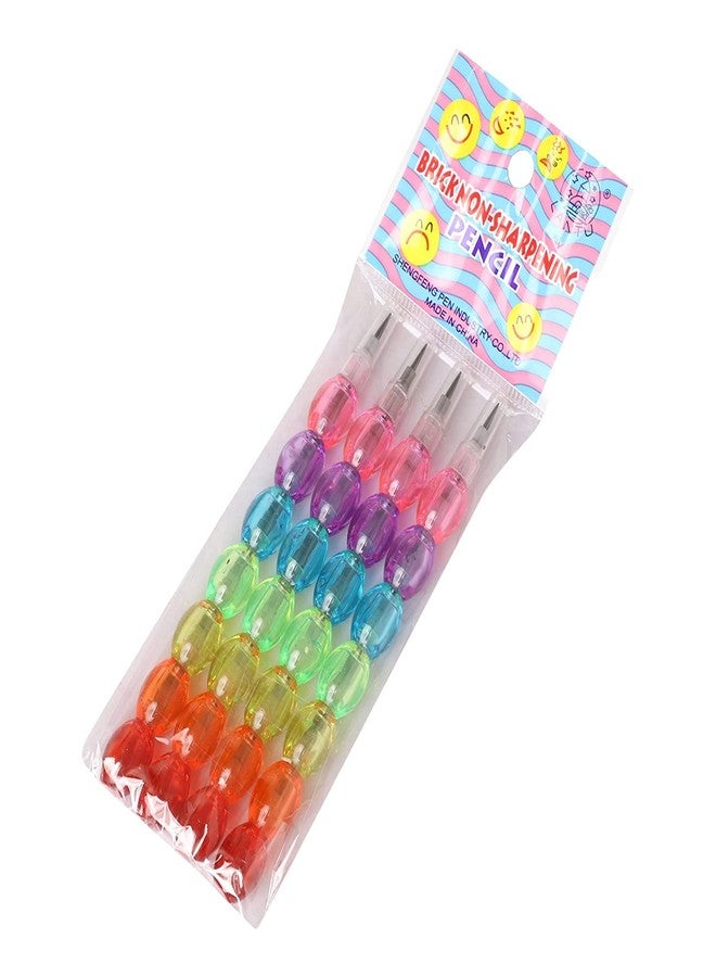 BREEPREE Plastic Fancy Pearl Pencil For Kids Set Of 4(Multicoloured) Moti Pencil (Multicoloured) - Image 1