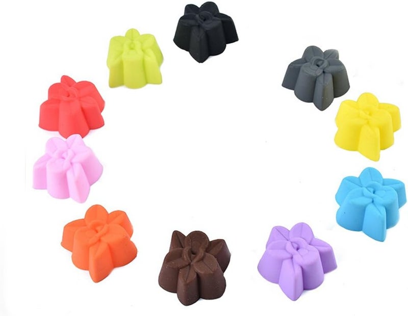comfrt 10 Pack 1.2inch Reusable Silicone Orchid Muffin Cookie Cup Cake Egg Tart Cup Baking Mold Chocolate Jelly Soap Maker Mold - Image 1