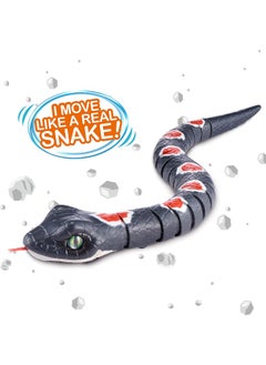 ROBO ALIVE Robo Alive Slithering Snake Series 2 Grey by ZURU Battery-Powered Robotic Light Up Reptile Toy That Moves  - Image 5