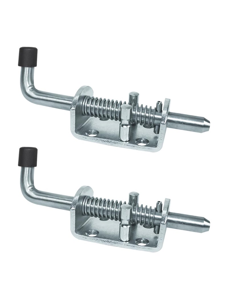 Quality Life Spring Loaded Gate Latch Pin Barrel Bolt 6in x 1/2in Stem Durable Zinc Plated Solid Steel Heavy Duty for Tailgate - 2pcs - Image 1