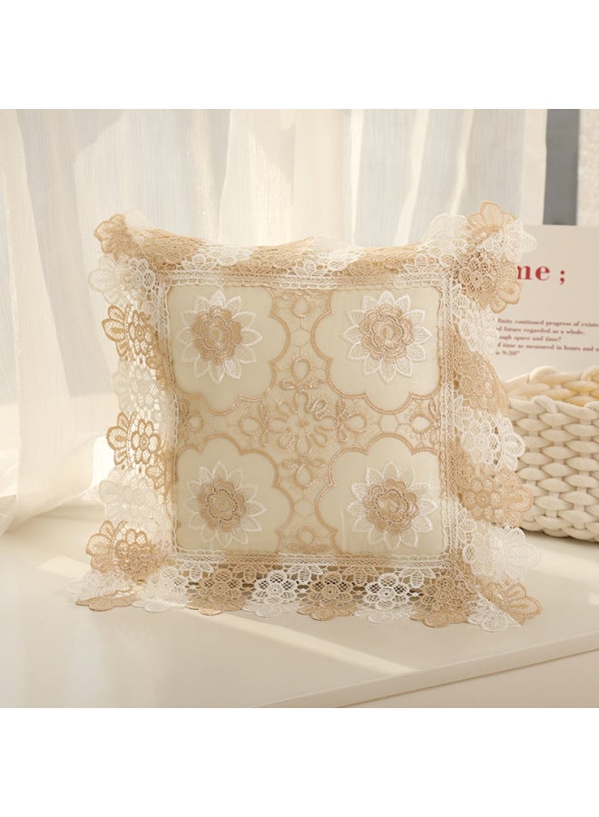 High-end Light Luxury Lace Cushion Cover With 3d Embroidery, Sofa Cushion, Car Decorative Pillow, Manufacturer Direct Shipping