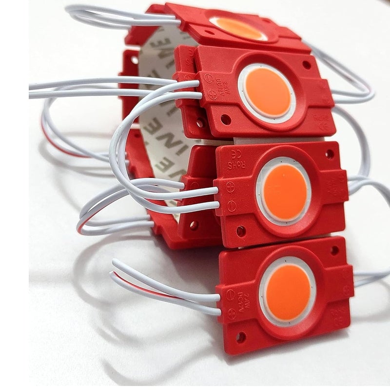 Ramanta LED Module 12V Red DC 12 Volt 2.4 Watt Coin Shape Led Module Lights Lamp Bulb Multipurpose Use for Home, Temple, Bike, Car Diy Projects, Hobby Kit, Prong & Tree Decoration (20 PCs, Red) - Image 3