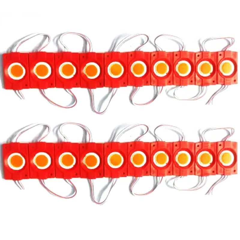 Ramanta LED Module 12V Red DC 12 Volt 2.4 Watt Coin Shape Led Module Lights Lamp Bulb Multipurpose Use for Home, Temple, Bike, Car Diy Projects, Hobby Kit, Prong & Tree Decoration (20 PCs, Red) - Image 1