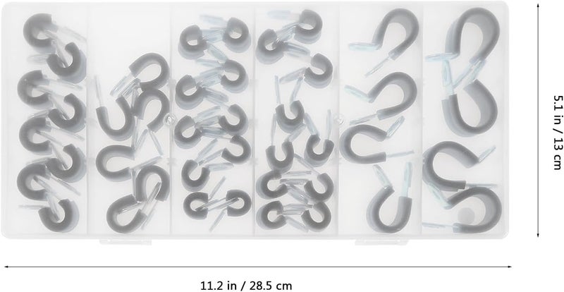 Abaodam 42pcs Stainless Steel Cable Clamps and Cable Clips Assortment Kit U-shaped Metal Clamps with Rubber Cushion for Wire Holding and Pipe Fixing in Home and Industrial Use - Image 2