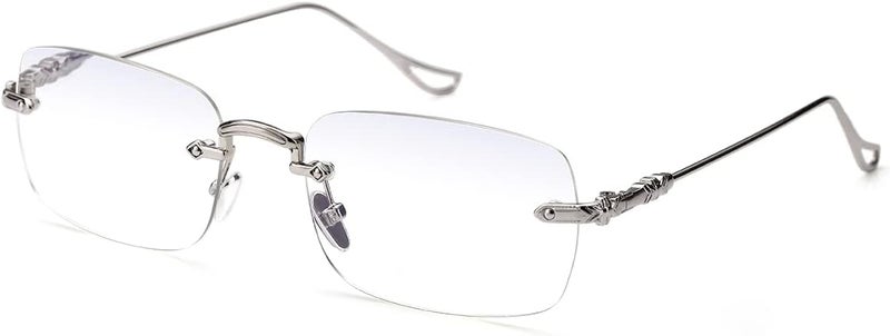 TERAISE Frameless Metal Reading Glasses for Men/Women Blue Light Blocking -Rimless Fashion Comfortable Computer Eyeglasses - Image 1