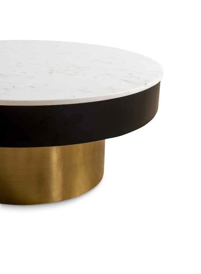 Pan Home Beaton New Coffee Table Marble - White And Gold ~ White - Image 3