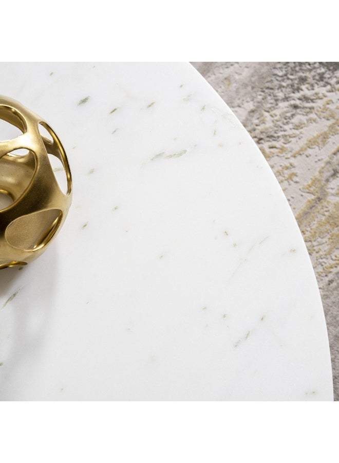 Pan Home Beaton New Coffee Table Marble - White And Gold ~ White - Image 2