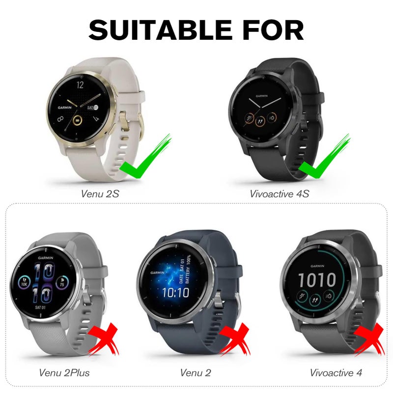 FINTIE 3 Packs Screen Protector Case Compatible with Garmin Venu 2S/Vivoactive 4S, Soft TPU Plated Bumper Full Cover Protective Cases [Scratch-Proof], Black/Clear/Silver - Image 2