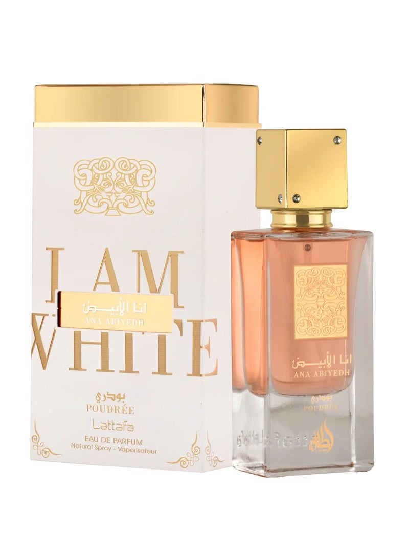 Lattafa أنا أبيض عطر بودري EDP بخاخ طبيعي 60 مل - Image 1
