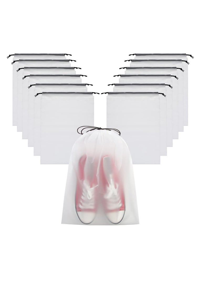 Clear Travel Shoe Bags - 10 Pack Large Dust-Proof Storage Pouches with Drawstring, Ideal for Men & Women, Perfect for Organizing and Protecting Footwear