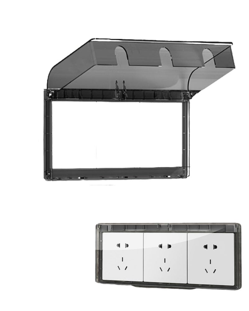 KalamkariX Waterproof Switch Board Cover, Ultra Thin Design for Home and Commercial Use, Ideal for Bathroom Kitchen and Outdoor Protection, Black Translucent - Image 1