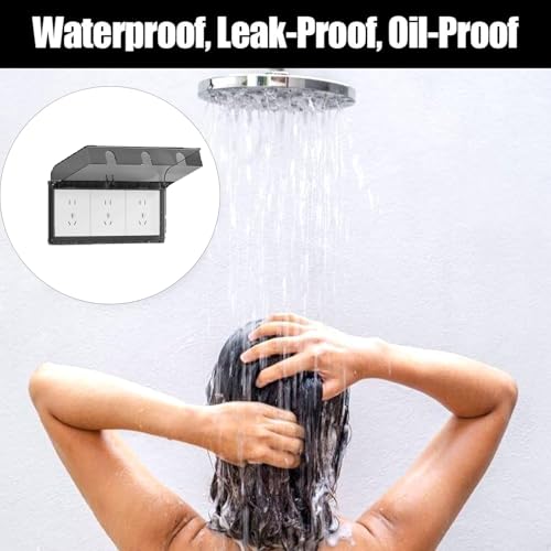 KalamkariX Waterproof Switch Board Cover, Ultra Thin Design for Home and Commercial Use, Ideal for Bathroom Kitchen and Outdoor Protection, Black Translucent - Image 3