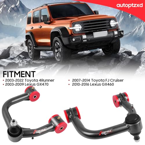 Autoptzxd 2-4" Lift Front Upper Control Arms Compatible with 2003-2022 Toyota 4Runner, 2007-2014 FJ Cruiser, 2003-2009 Lexus GX470, 2010-2016 Lexus GX460 Suspension Kit Adjustable Control Arm - Image 2