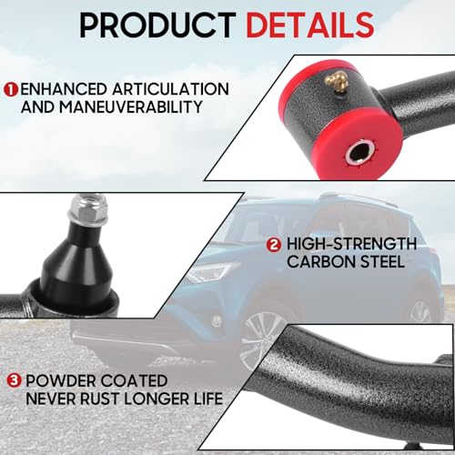 Autoptzxd 2-4" Lift Front Upper Control Arms Compatible with 2003-2022 Toyota 4Runner, 2007-2014 FJ Cruiser, 2003-2009 Lexus GX470, 2010-2016 Lexus GX460 Suspension Kit Adjustable Control Arm - Image 5
