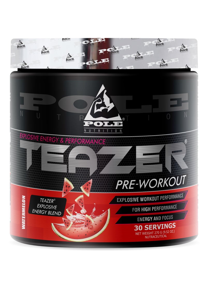 POLE NUTRITION Teazer Explosive Pre-Workout Watermelon Food Supplement (30 Servings) - Image 1