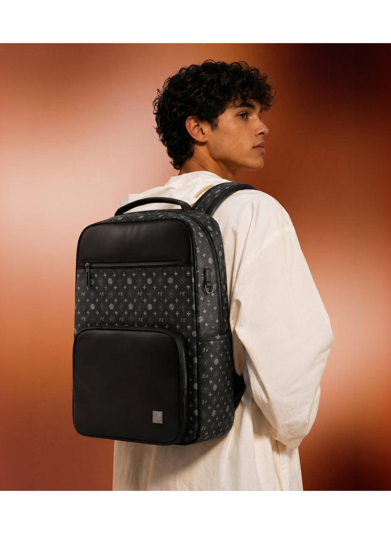 FIFTH ELEMENT URBAN 16" Anti-Theft Laptop Backpack with Fingerprint Lock, Water-Resistant PVC & Padded 16" Compartment – Black - Image 5