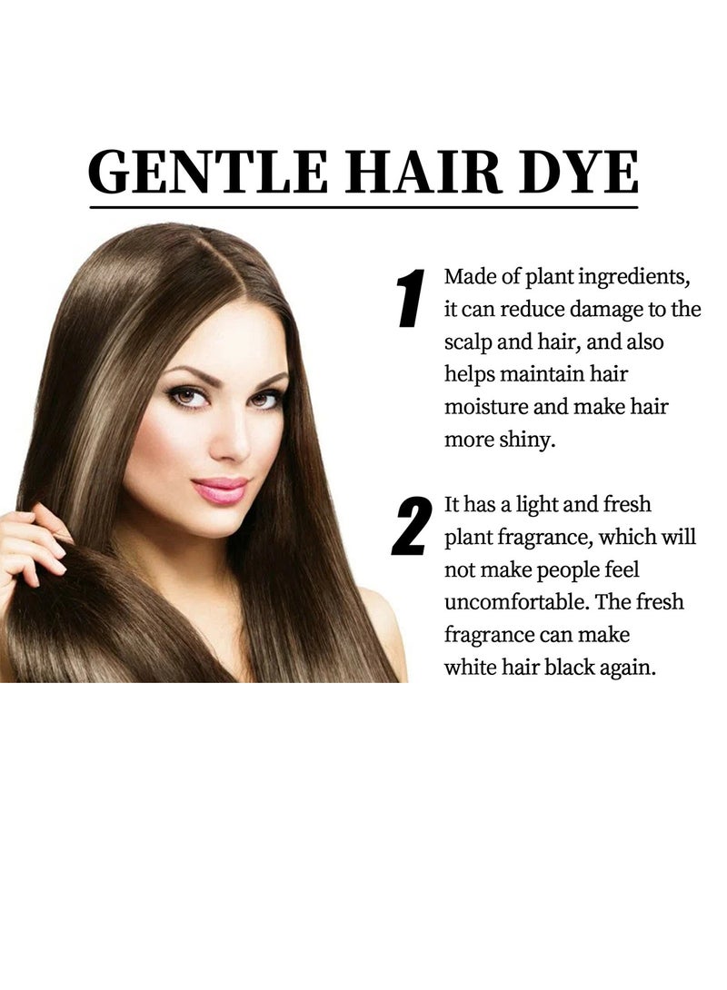 EELHOE Fruit Hair Dye Cream, Natural Fruit Hair Dye with Comb for Grey Hair Coverage, Plant Extract Non Damage Mild Hair Dye Cream for All Hair Types 80ml Black - Image 3