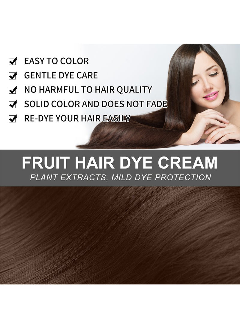 EELHOE Fruit Hair Dye Cream, Natural Fruit Hair Dye with Comb for Grey Hair Coverage, Plant Extract Non Damage Mild Hair Dye Cream for All Hair Types 80ml Black - Image 2