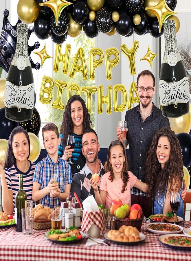 DYT 4PCS Black Champagne Bottle Mylar Balloons Salut Foil Aluminum Balloon Birthday Party Supplies Bab Shower Wedding Engagement Party Decorations - Image 5
